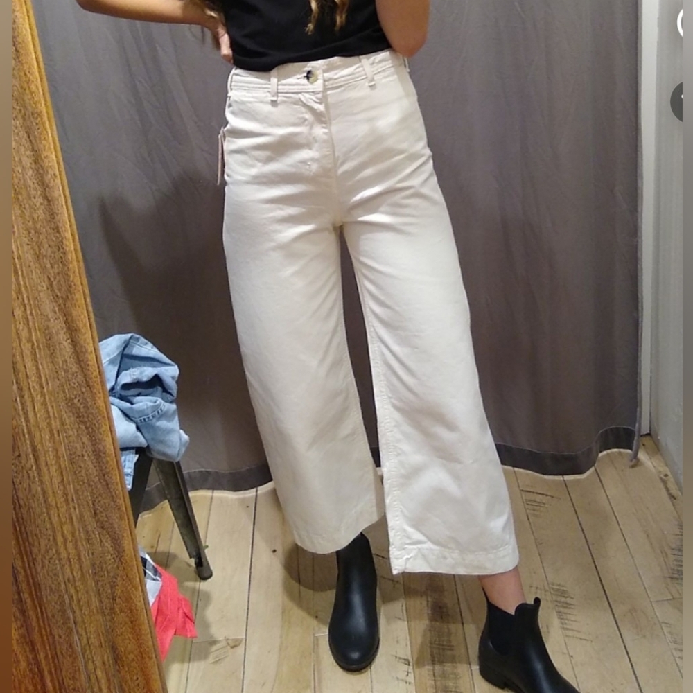 Free People White Wide-Leg Pants size 26 (size 2)